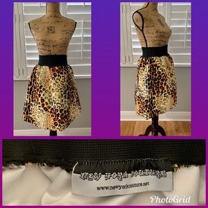 New York Couture Leopard Bubble Skirt sz S